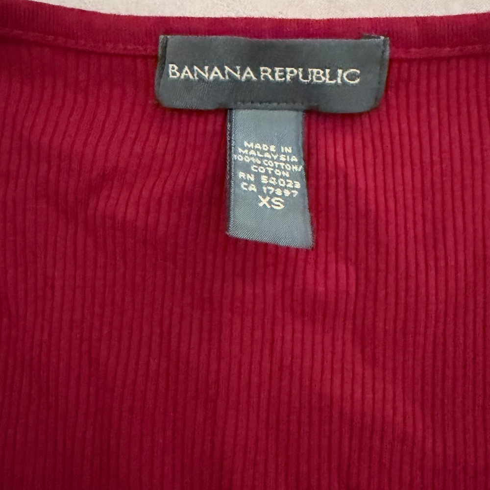 Banana Republic Cotton Long Sleeve Ribbed Top - XS - Picture 3 of 4
